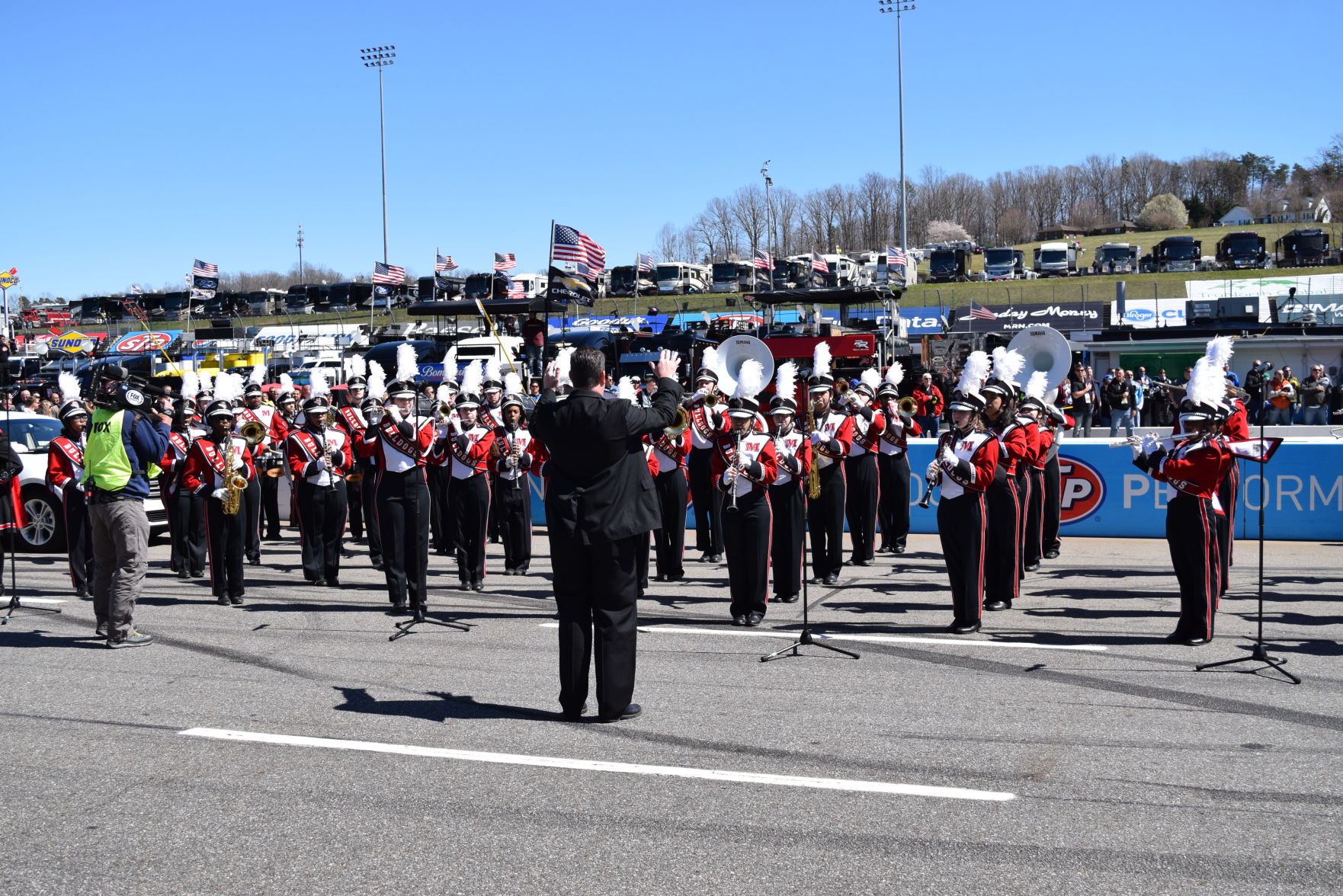 Martinsville Truck Races MHS band at speedway.JPG